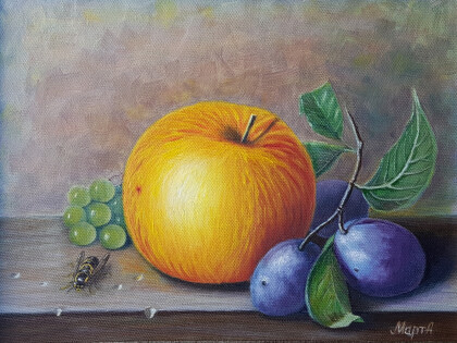 Натюрморт с яблоком