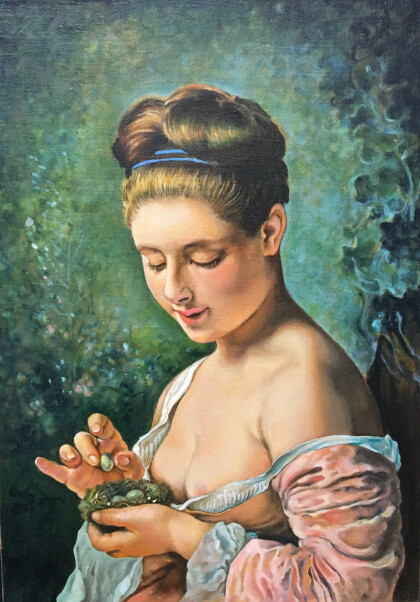 копия картины -Шарль Джошуа Шаплен Девушка с гнездом