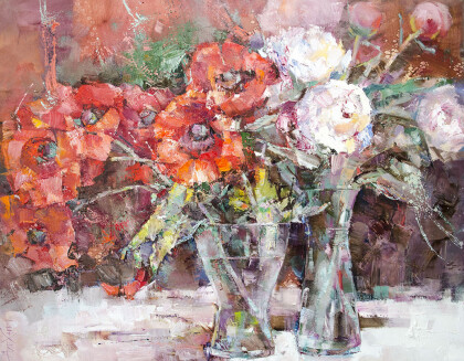 Маки и пионы