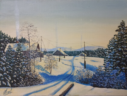 Морозный день у берега Бирюсы