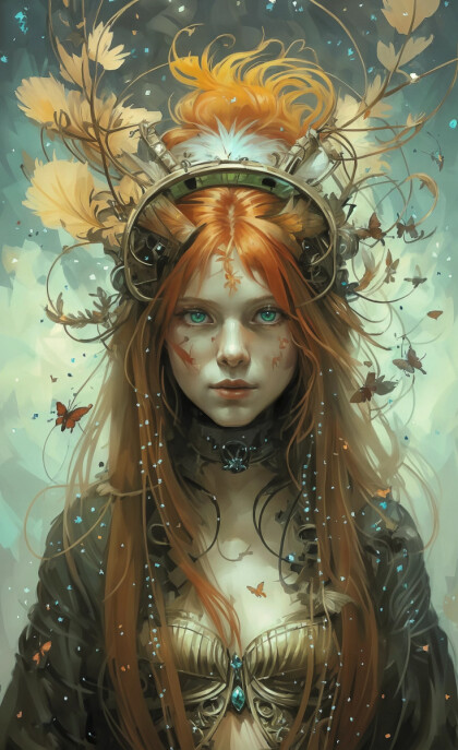 Девушка с бабочками