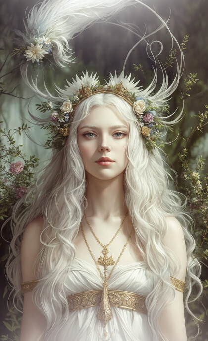 Блондинка в цветах