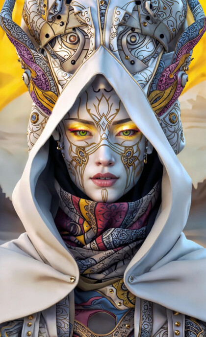 Девушка с красивой тату и в маске