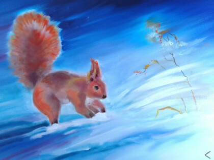 Я сегодня, как на грех, уронила в снег орех