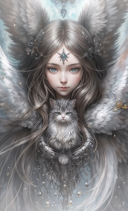 Молодая принцесса с котом