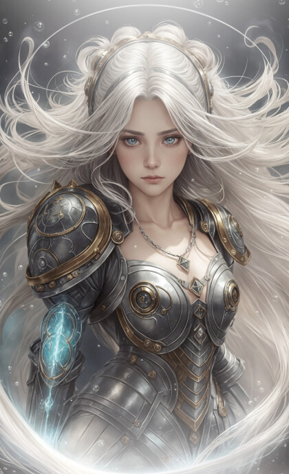 Серебряная принцесса-ведьма в доспехах