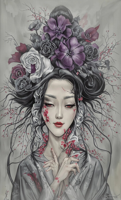 Китаянка в цветах