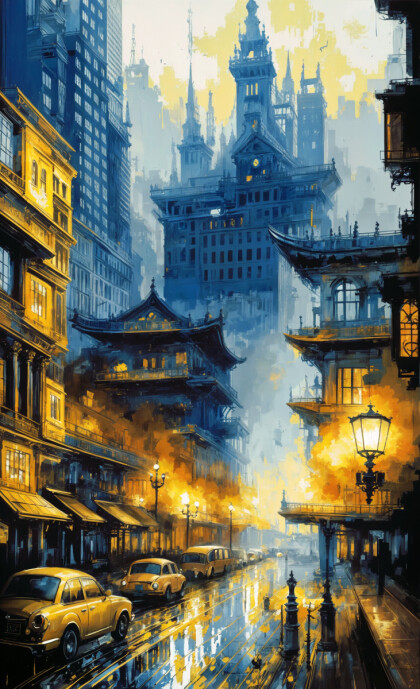 Старый Нью-Йорк после дождя