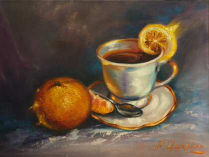 Натюрморт с апельсином