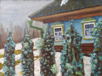 Этюд "Старый забор"