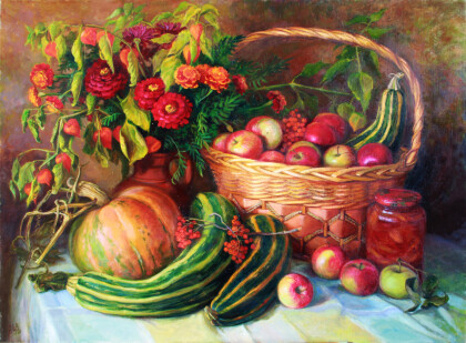 Осенний натюрморт с рябиной