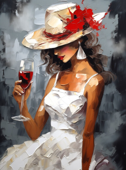Девушка с вином
