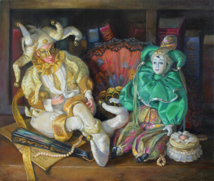 Два Арлекина на полке