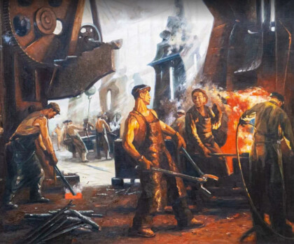 Копия картины М. Костина. На Сталинском заводе