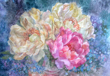 Букет с пионами