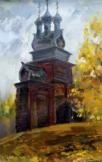 Церковь Георгия Победоносца в Коломенском. Этюд.
