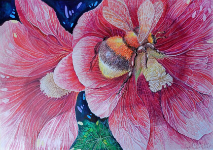 Шмель и мальва