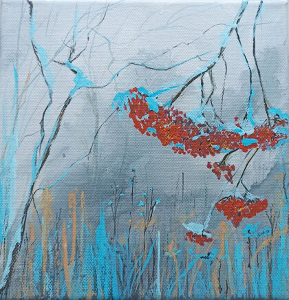 Рябина под снегом