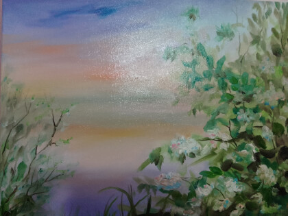 Черемуха на закате