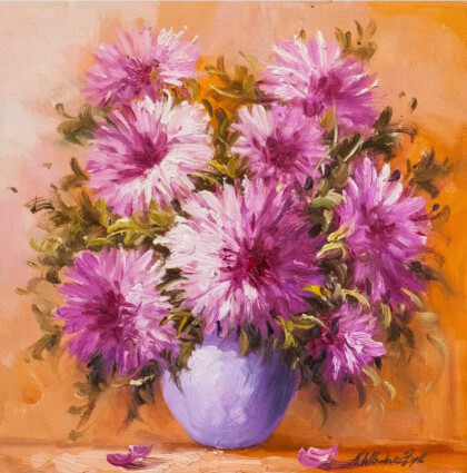 Садовые астры в вазе