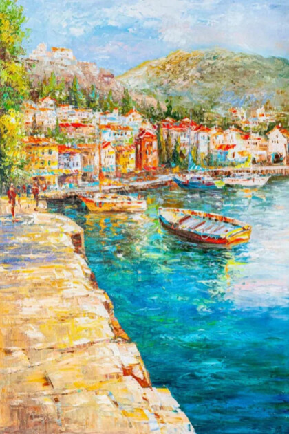 Средиземноморский город. Вид на бухту