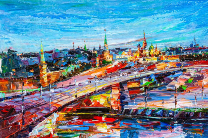 Москва вечерняя. Вид на Кремль