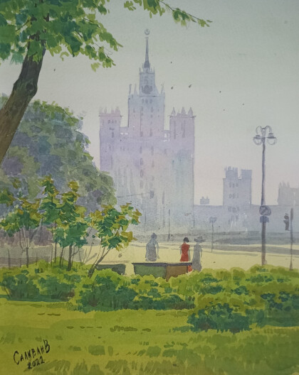 Москва. Знойное утро