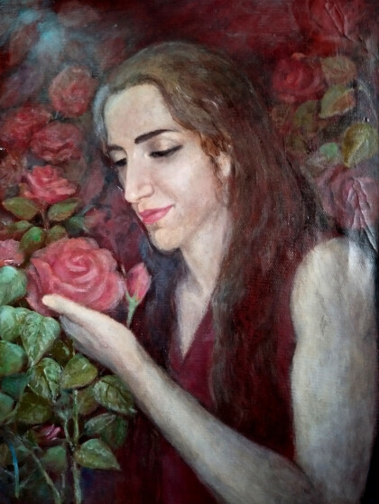 Девушка и розы