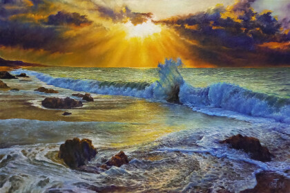 Закат, шум прибоя