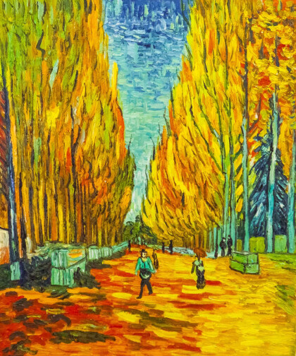Копия картины Ван Гога. Аллея Алискамп, 1888