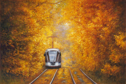 Золотою осенью в Сокольниках. Трамвай 71-931М «Витязь-М»