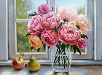 Пионы у окна