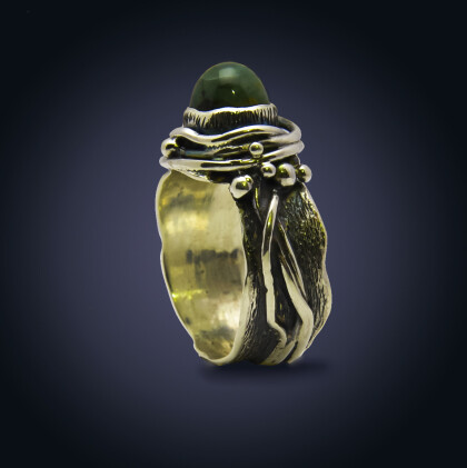 кольцо скиф с нефритом