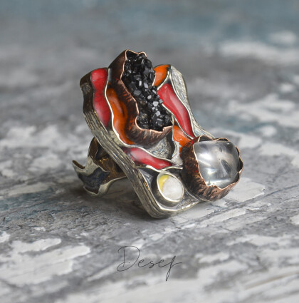 Кольцо золотая жара