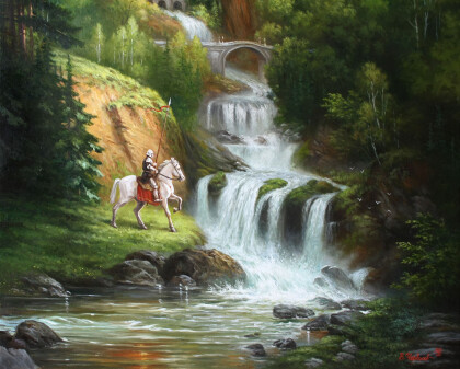 Пейзаж с водопадом