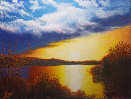 Закат на озере