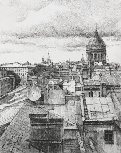«Крыши Петербурга. Вид на Казанский собор».