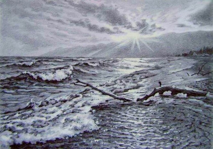 Волны Баргузинского залива.