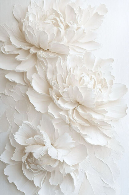 Белые пионы Пышность мгновения