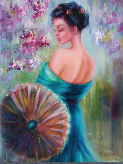 В цветущем саду