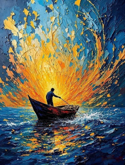 Рыбак с сетями