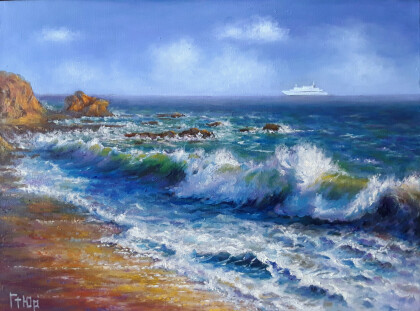 Синее море, пена белая