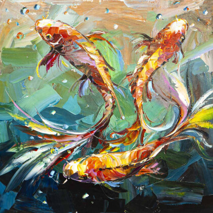 Карпы Кои. Японская золотая рыбка на удачу №30