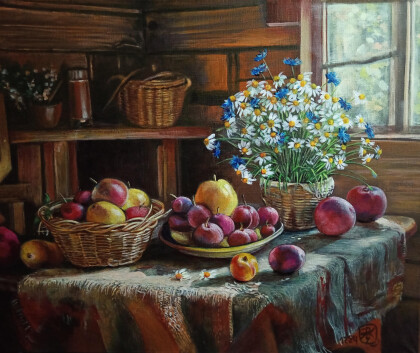 ромашки с васильками