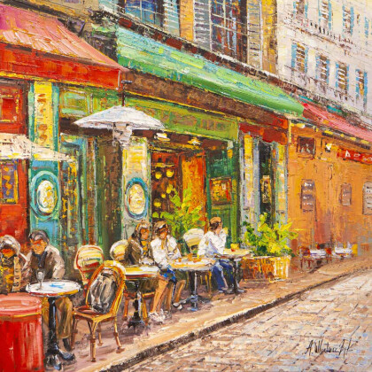 Поздний завтрак в уютном кафе. Франция