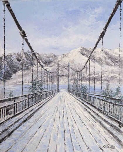 Алтай. Ороктойский мост зимой