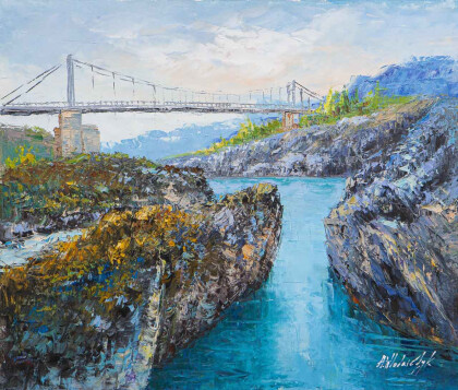 Любуясь бирюзовой Катунью. Алтай. Ороктойский мост