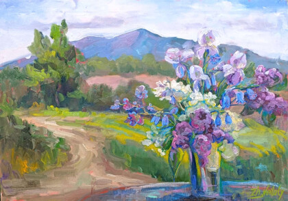 Весенние цветы в горах. Серия "натюрморт под открытым небом". Пленэр ZhNataly