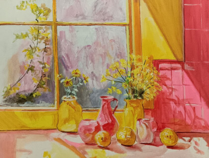 Ромашки на окне