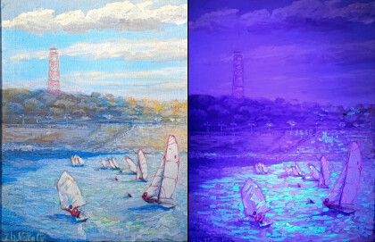 Гонка. Соревнования. Серия «Яхт-клуб». День и ночь. Проект «Светофизика в живописи» ZhNataly.